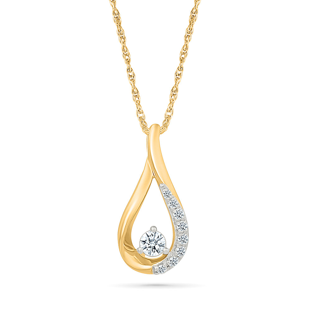 Golden Diamond Stone Pendant