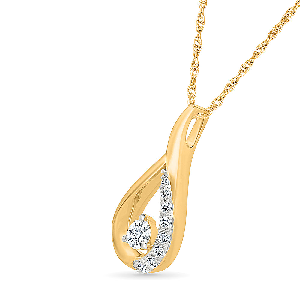 Golden Diamond Stone Pendant