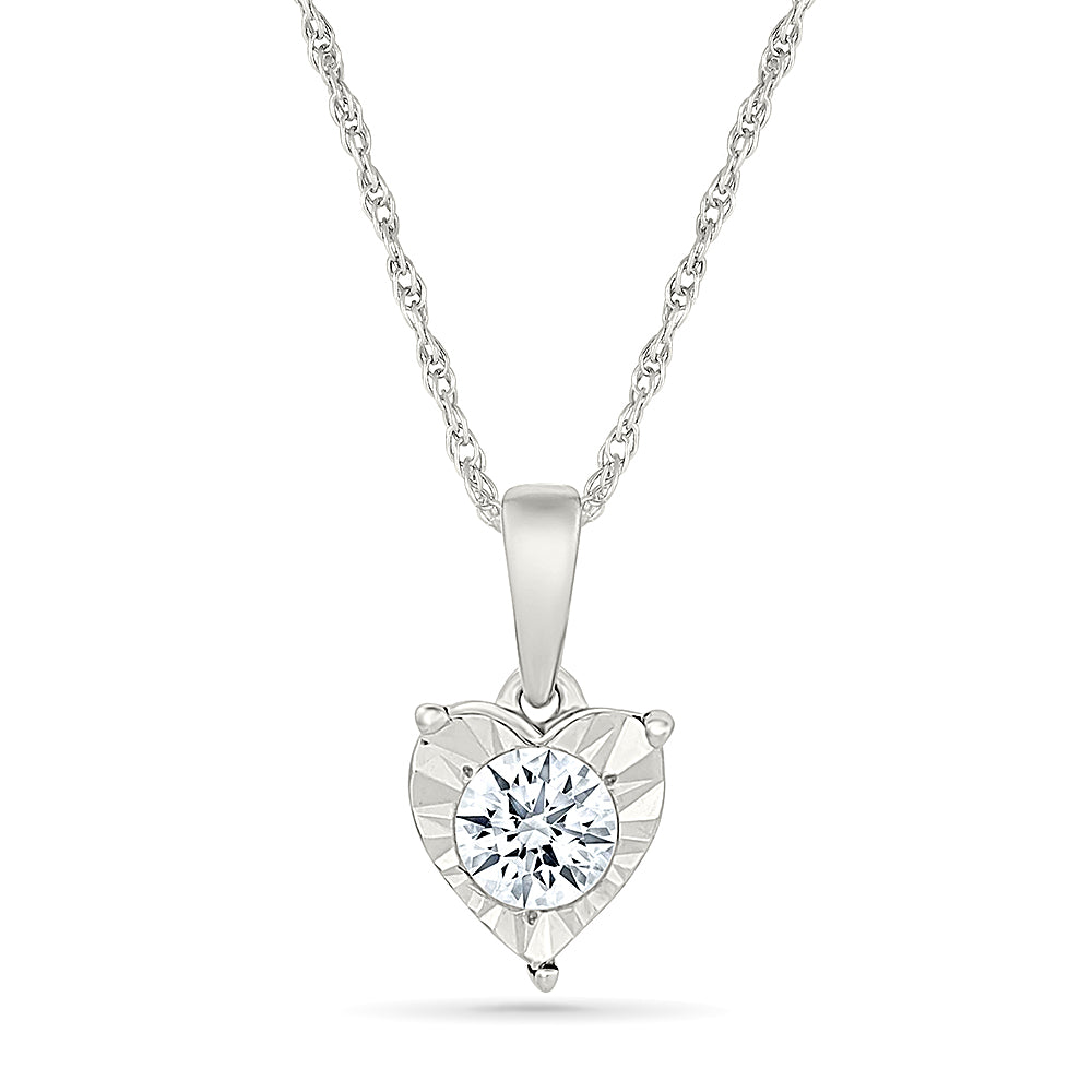 Heart Diamond Pendant With Miracle Plate