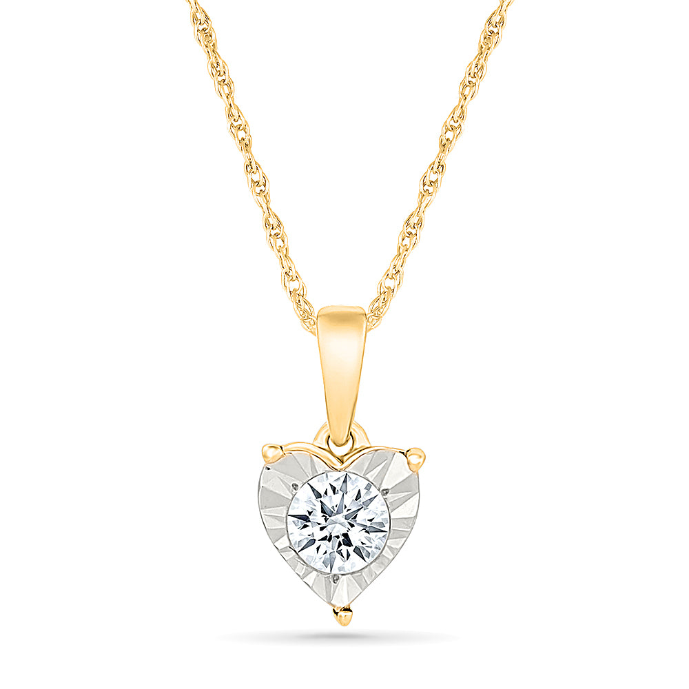 Heart Diamond Pendant With Miracle Plate