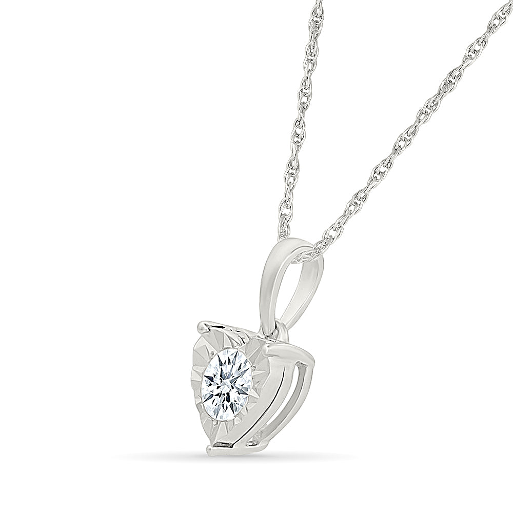 Heart Diamond Pendant With Miracle Plate