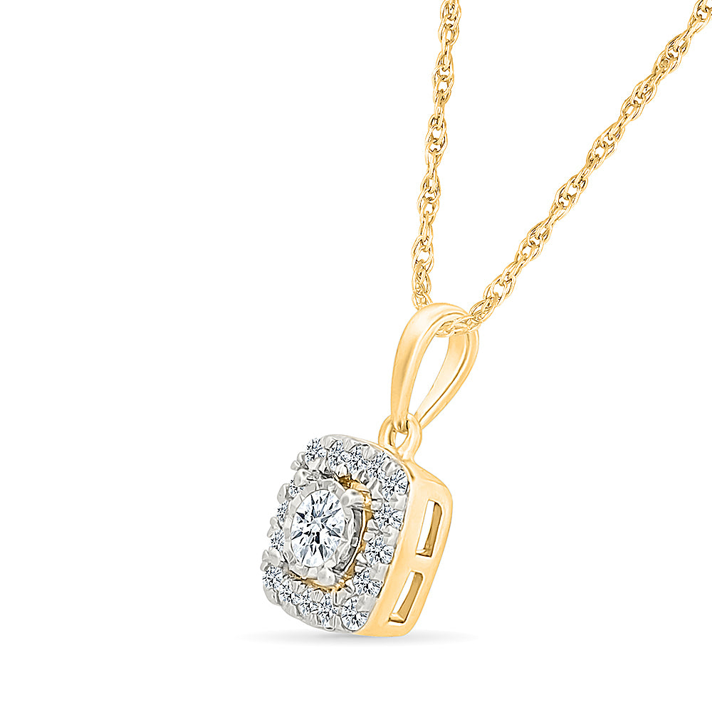 Squarish Gold & Diamond Pendant