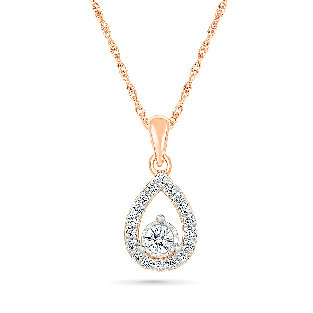 Classic Pear Gold & Diamond Pendant