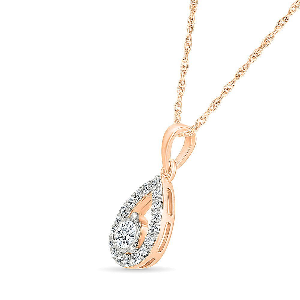 Classic Pear Gold & Diamond Pendant