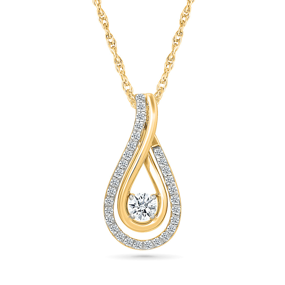 Twinkling Teardrop Diamond Pendant