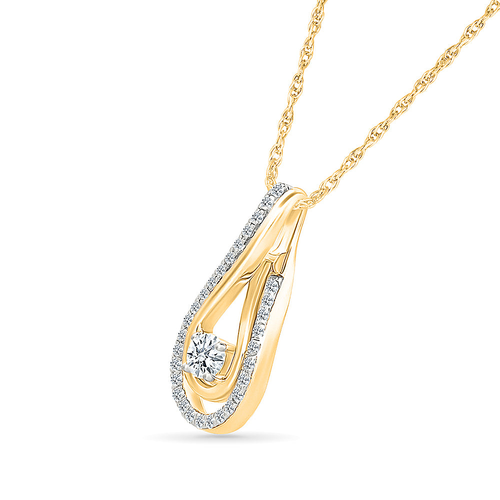 Twinkling Teardrop Diamond Pendant