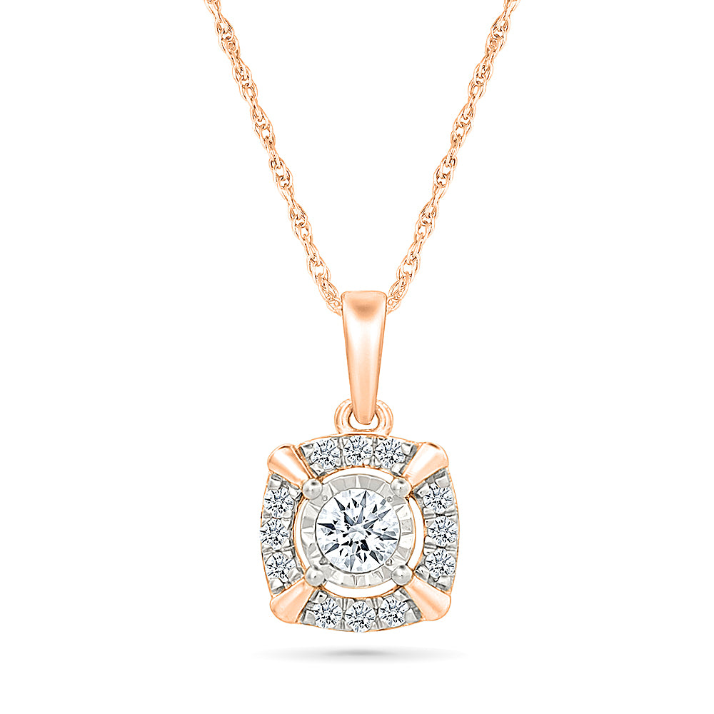 Radiant Halo Diamond Pendant