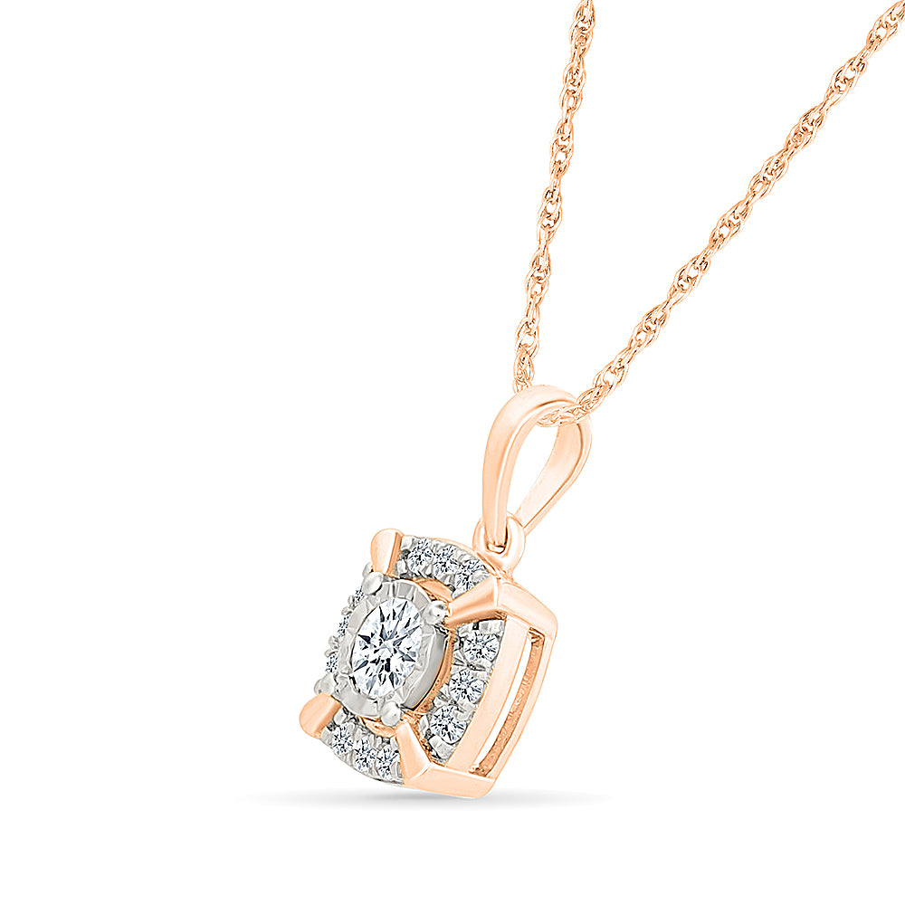 Radiant Halo Diamond Pendant