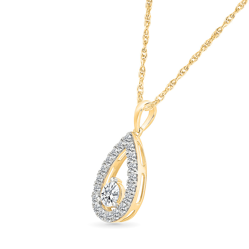 Dancing Pear-Shaped Diamond Pendant