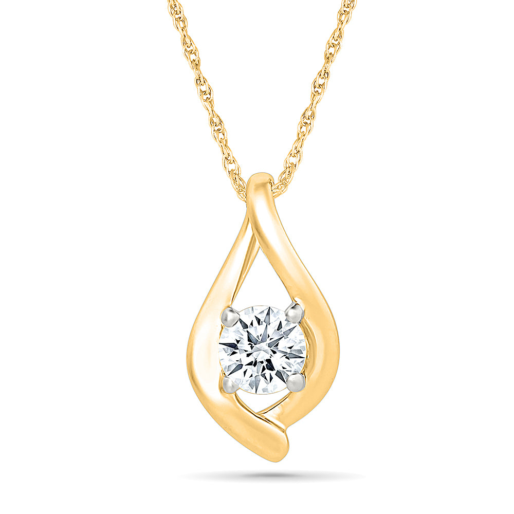 Teardrop Diamond Pendant with Infinity Twist