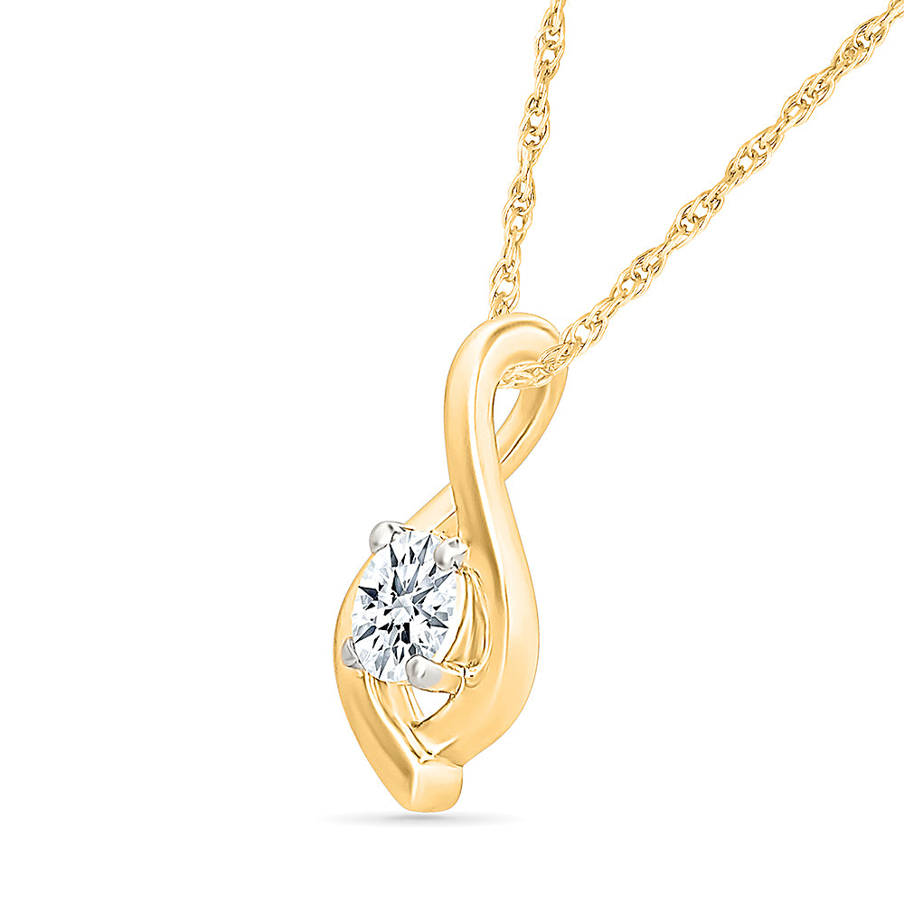 Teardrop Diamond Pendant with Infinity Twist