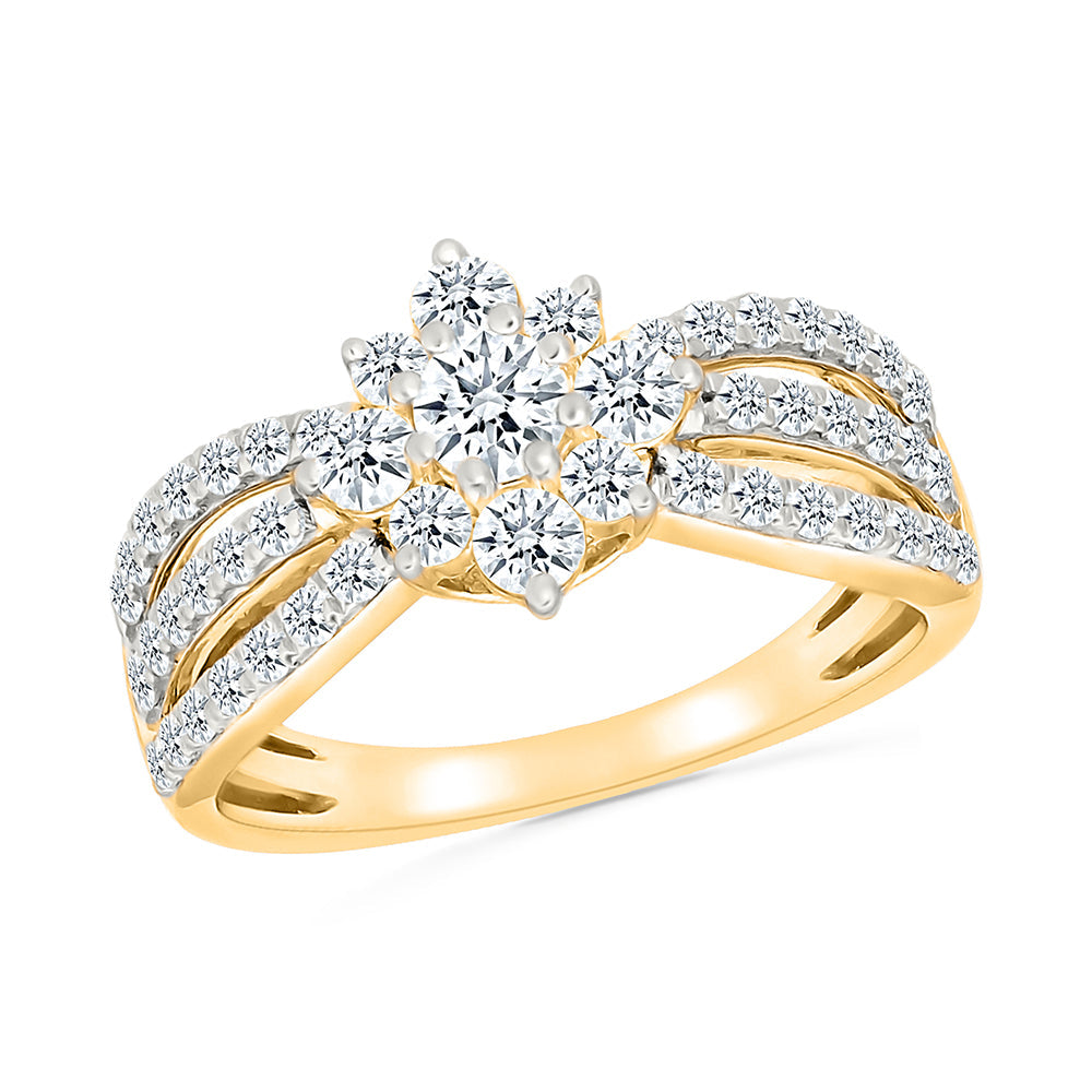 Fragrance Floral Gold & Diamond Ring