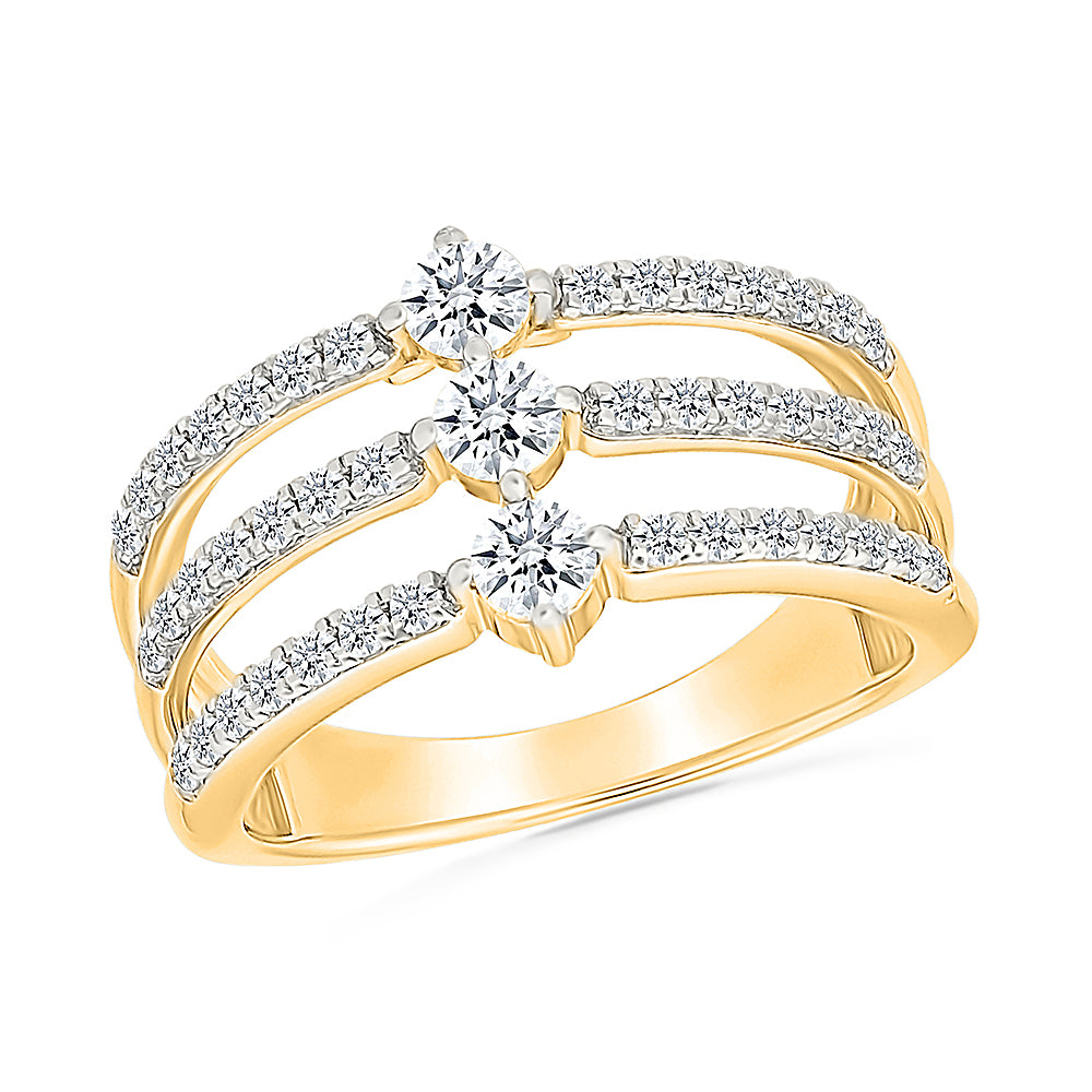 "Twinkling Trio" Diamond Ring