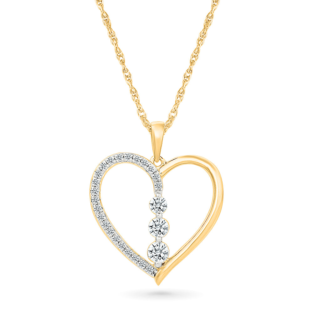 Radiant Diamond Heart Pendant