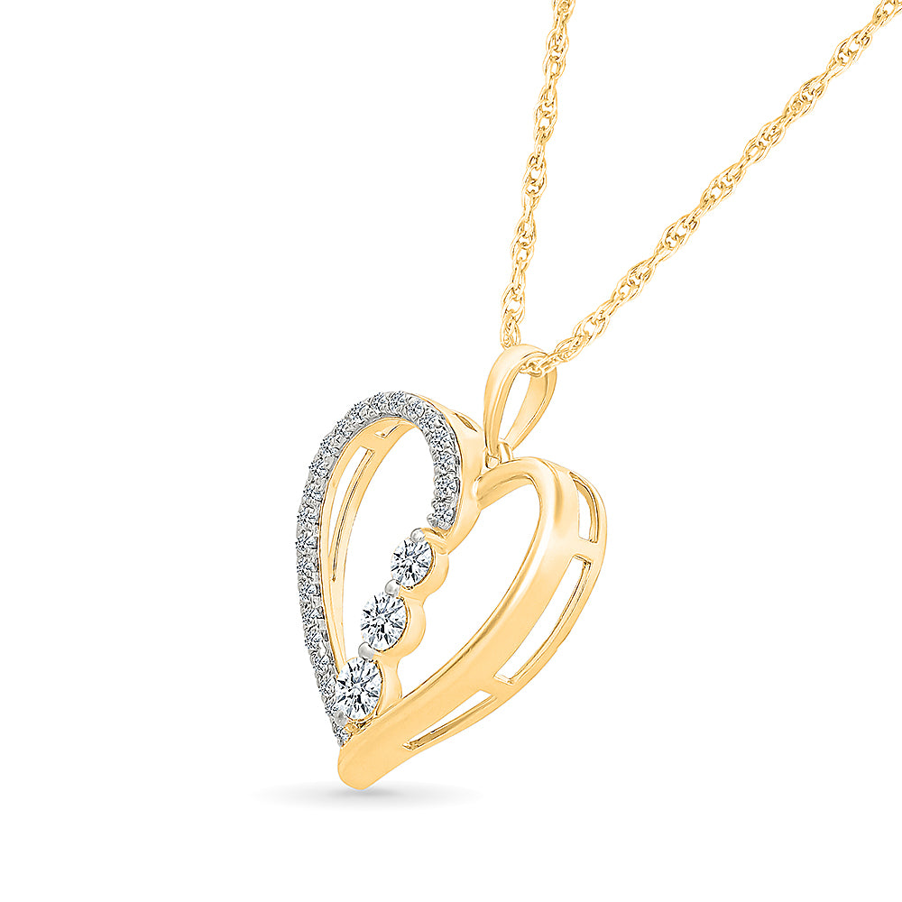 Radiant Diamond Heart Pendant