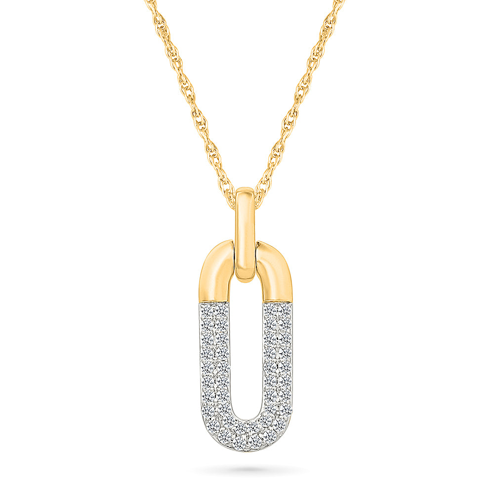 Diamond-Set Oval Pendant