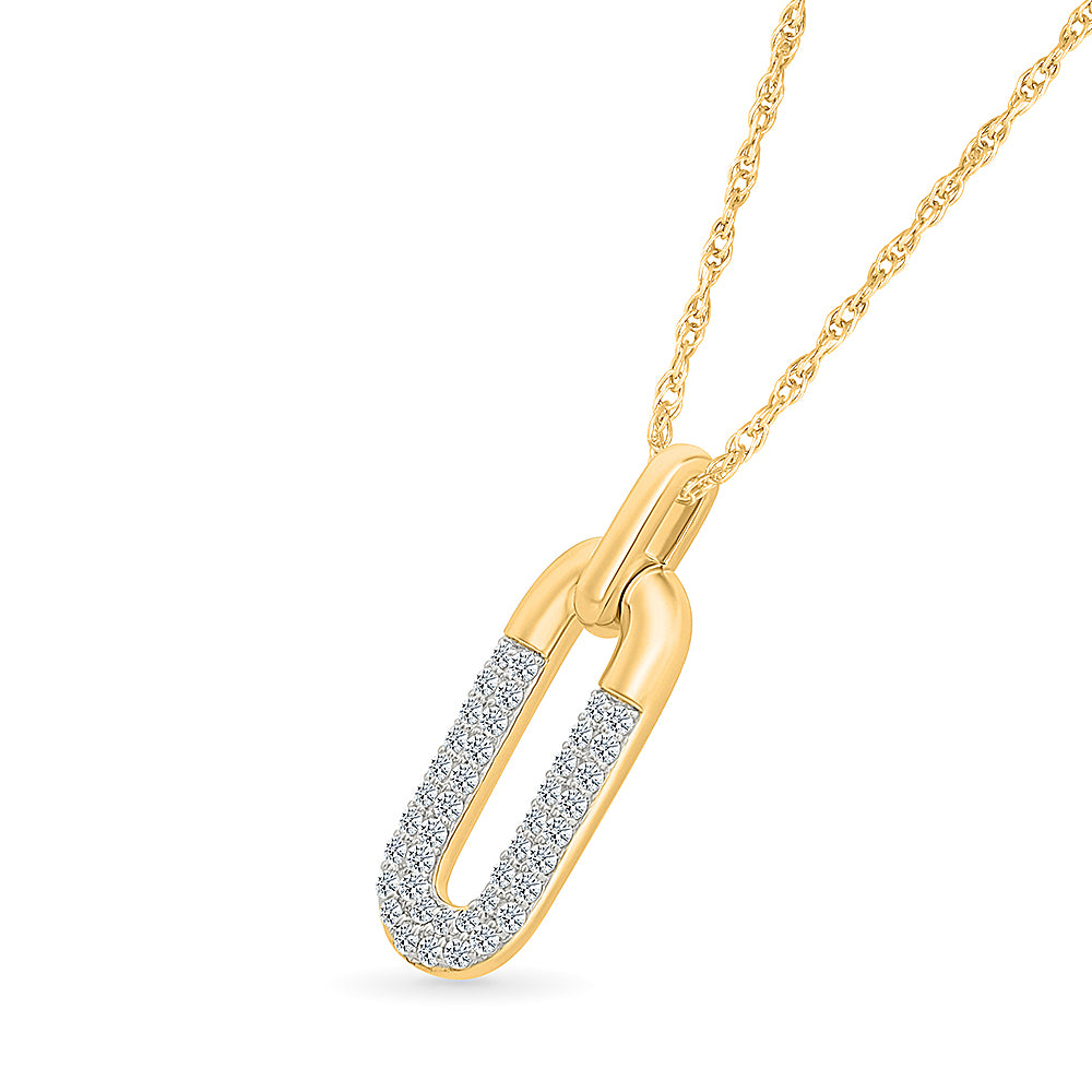 Diamond-Set Oval Pendant