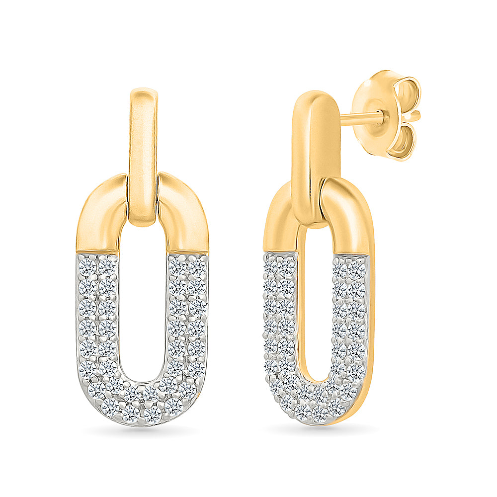 Diamond Encrusted Link Earrings