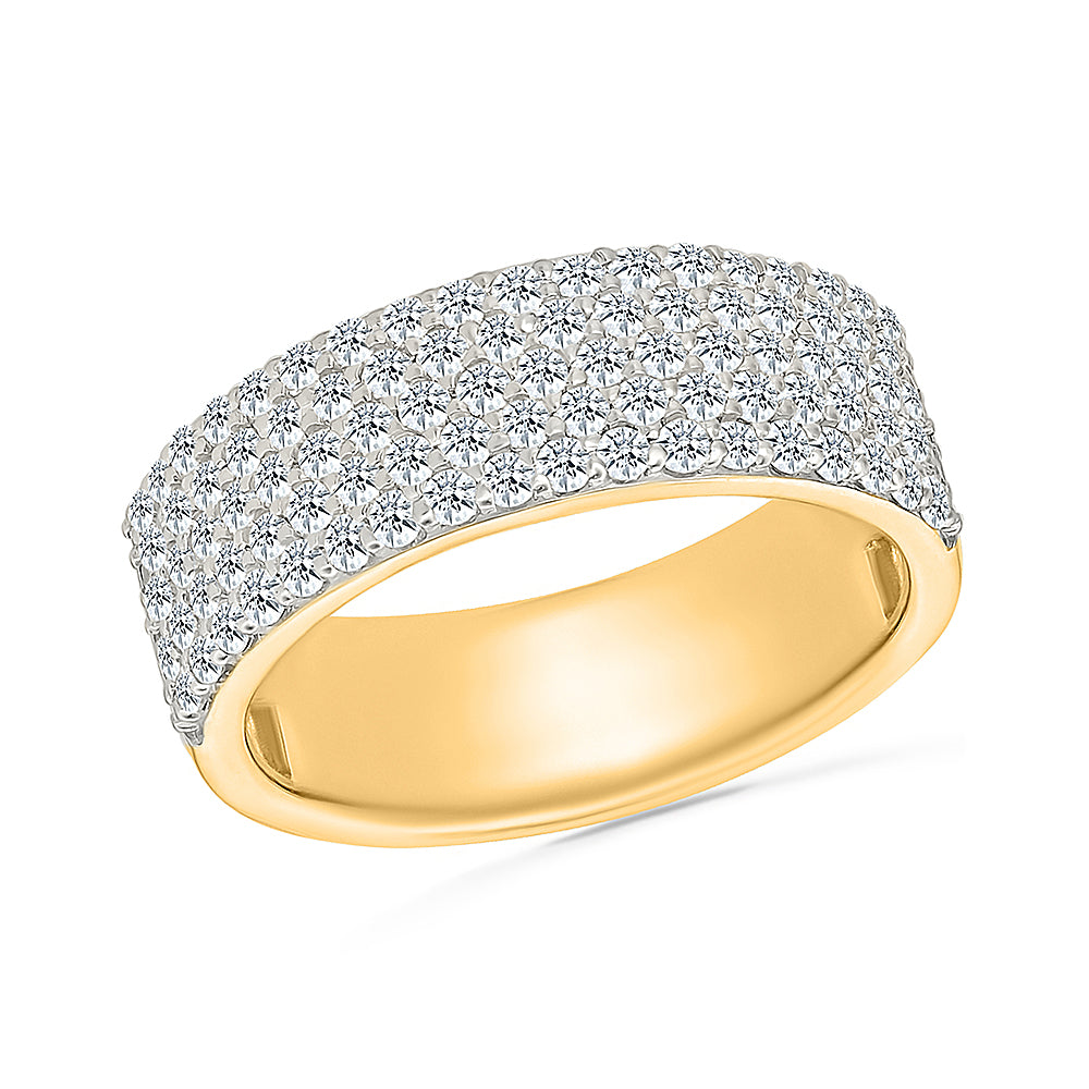 Circle of Sparkle Gold & Diamond Band Ring