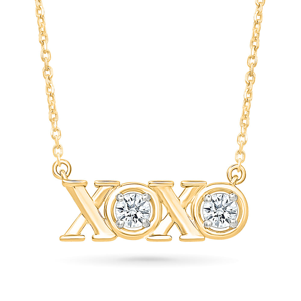 Diamond Encrusted XOXO Necklace