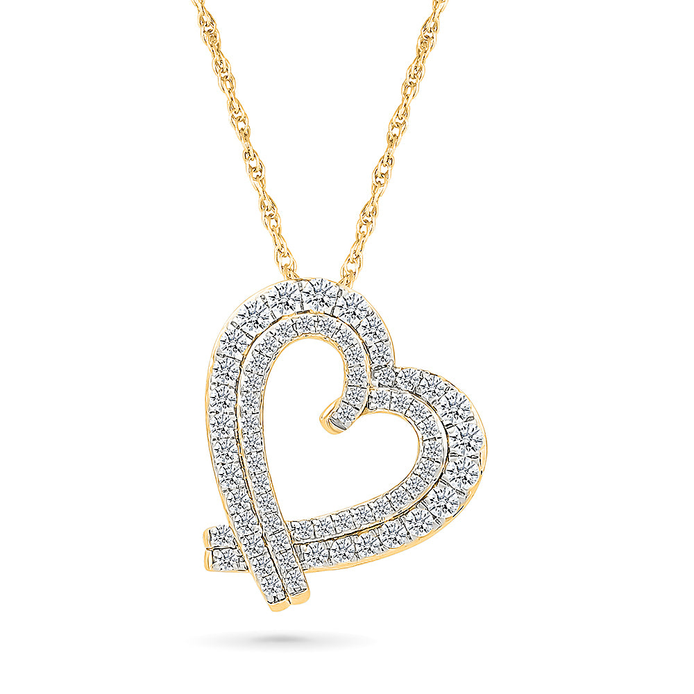 "Double Heartbeat" Diamond Pendant