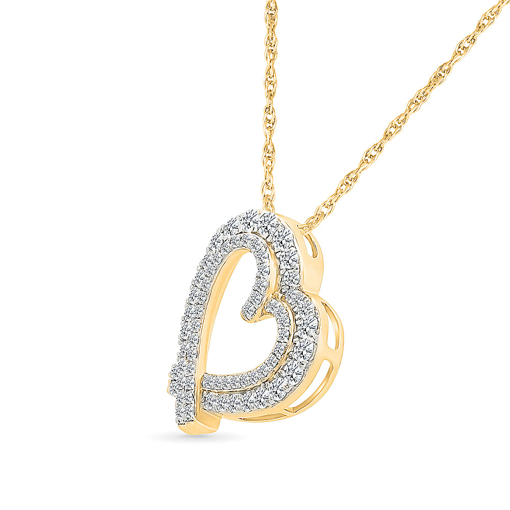 "Double Heartbeat" Diamond Pendant