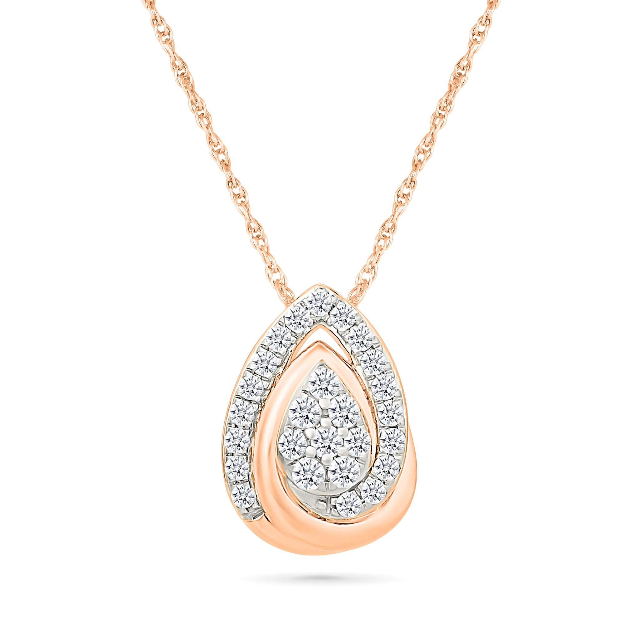 Diamond-Encrusted Pear Pendant