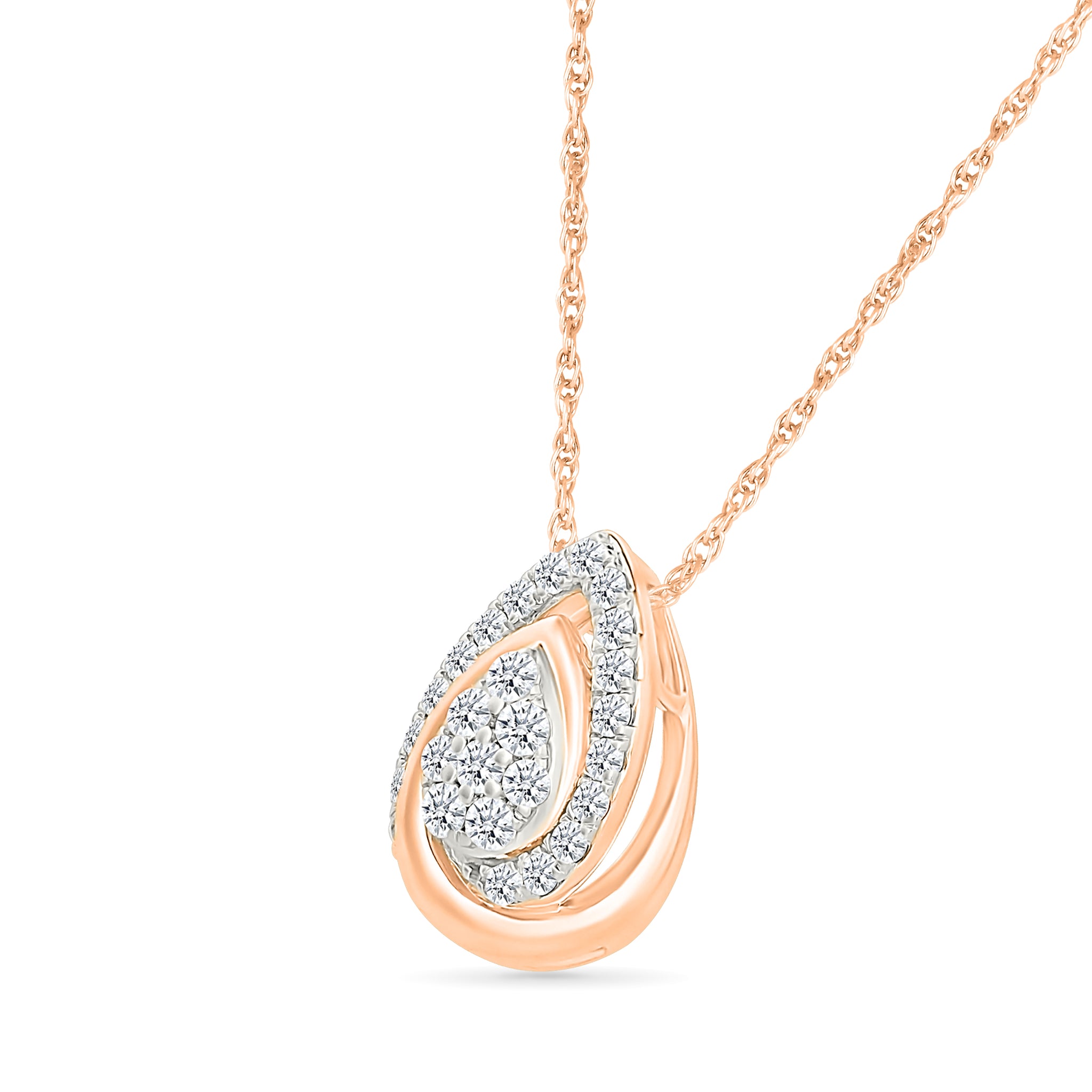 Diamond-Encrusted Pear Pendant