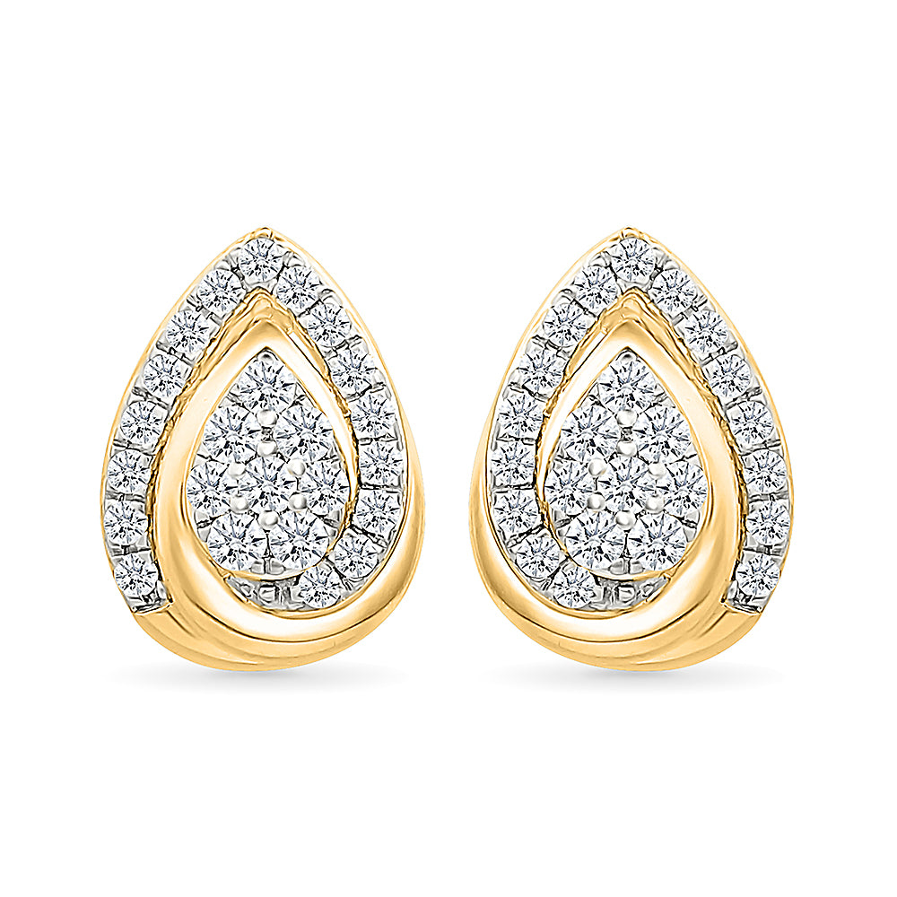 Pear Shaped Diamond Stud Earrings