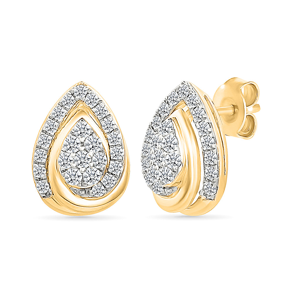 Pear Shaped Diamond Stud Earrings