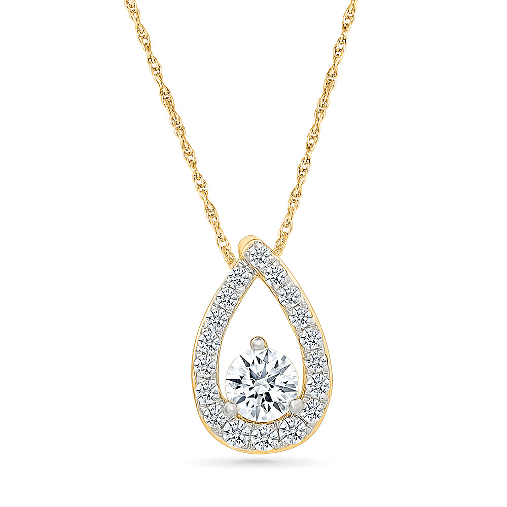 Diamond-Set Pear Pendant