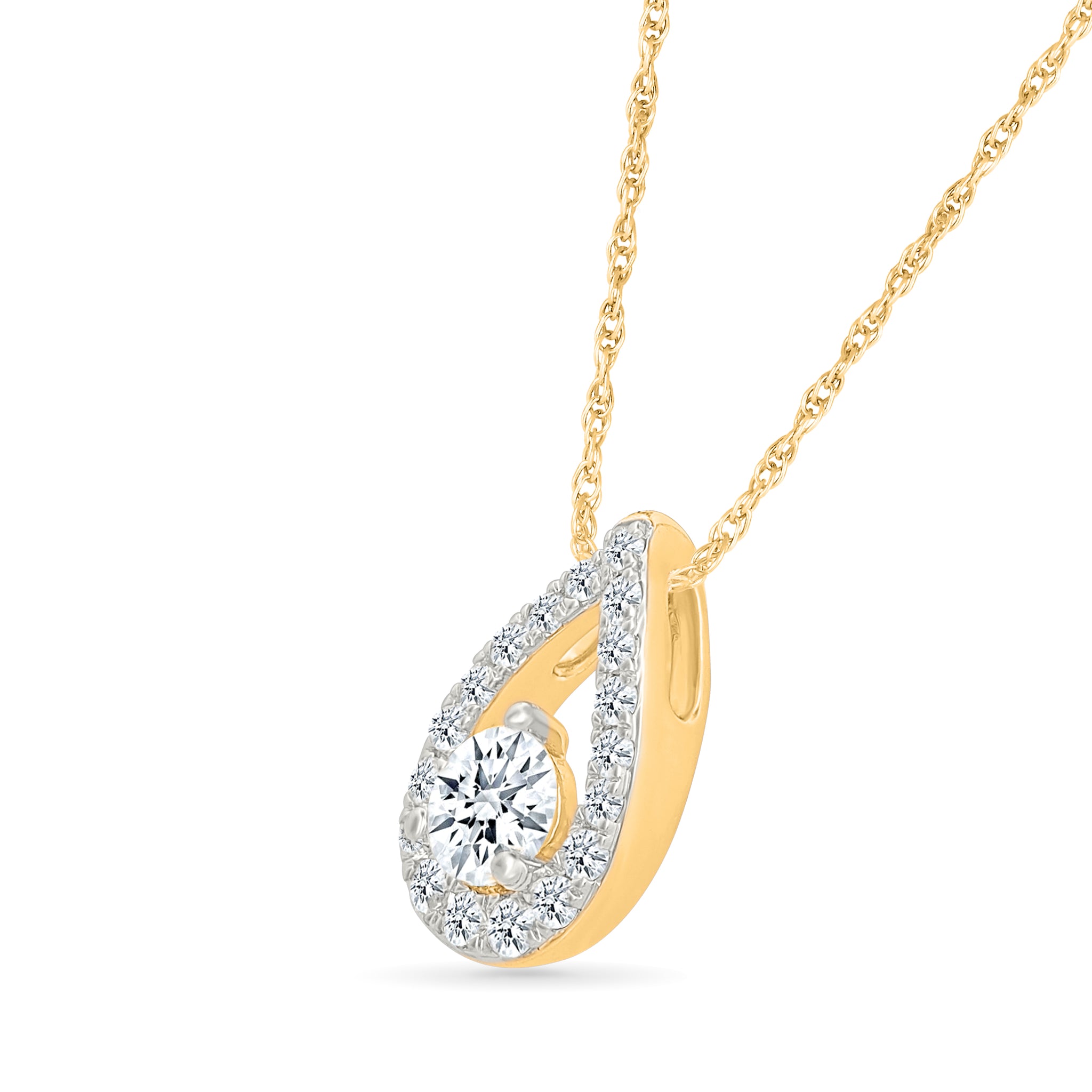 Diamond-Set Pear Pendant