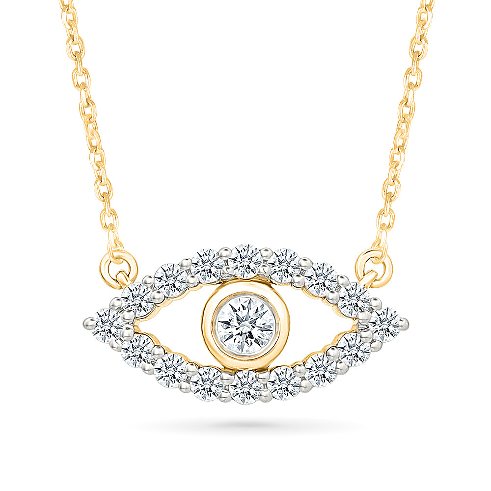 Shimmering Diamond Evil Eye Necklace