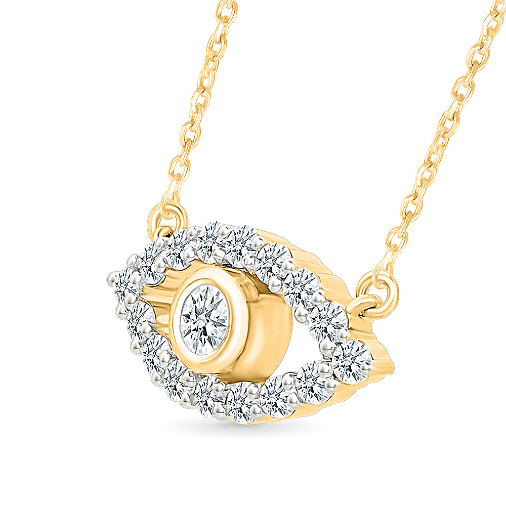 Shimmering Diamond Evil Eye Necklace