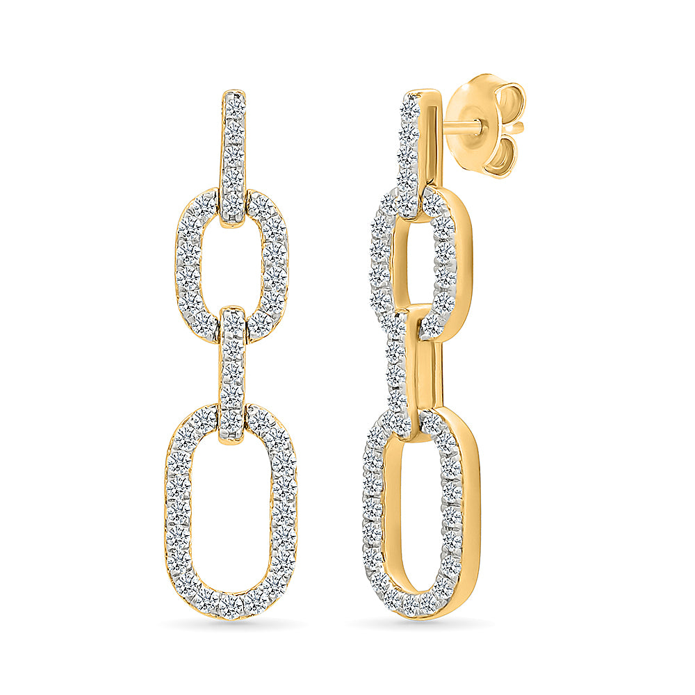 Linked Diamond Drop Earrings