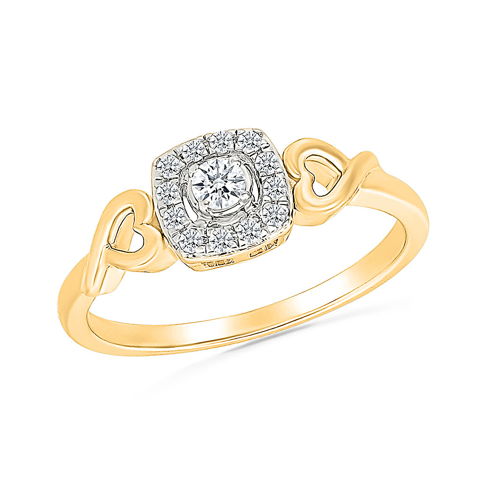 Diamonds and Hearts Entwined Ring