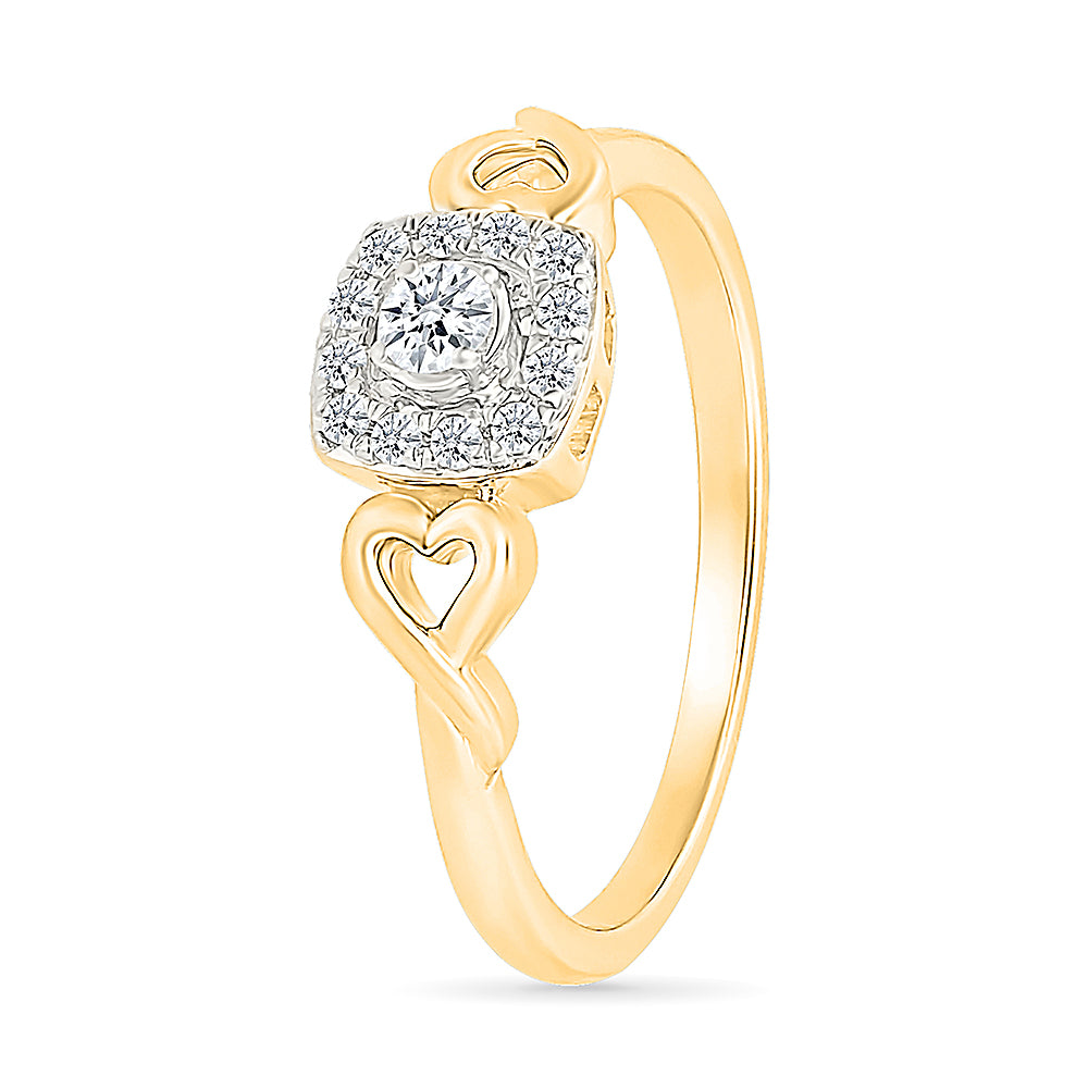 Diamonds and Hearts Entwined Ring