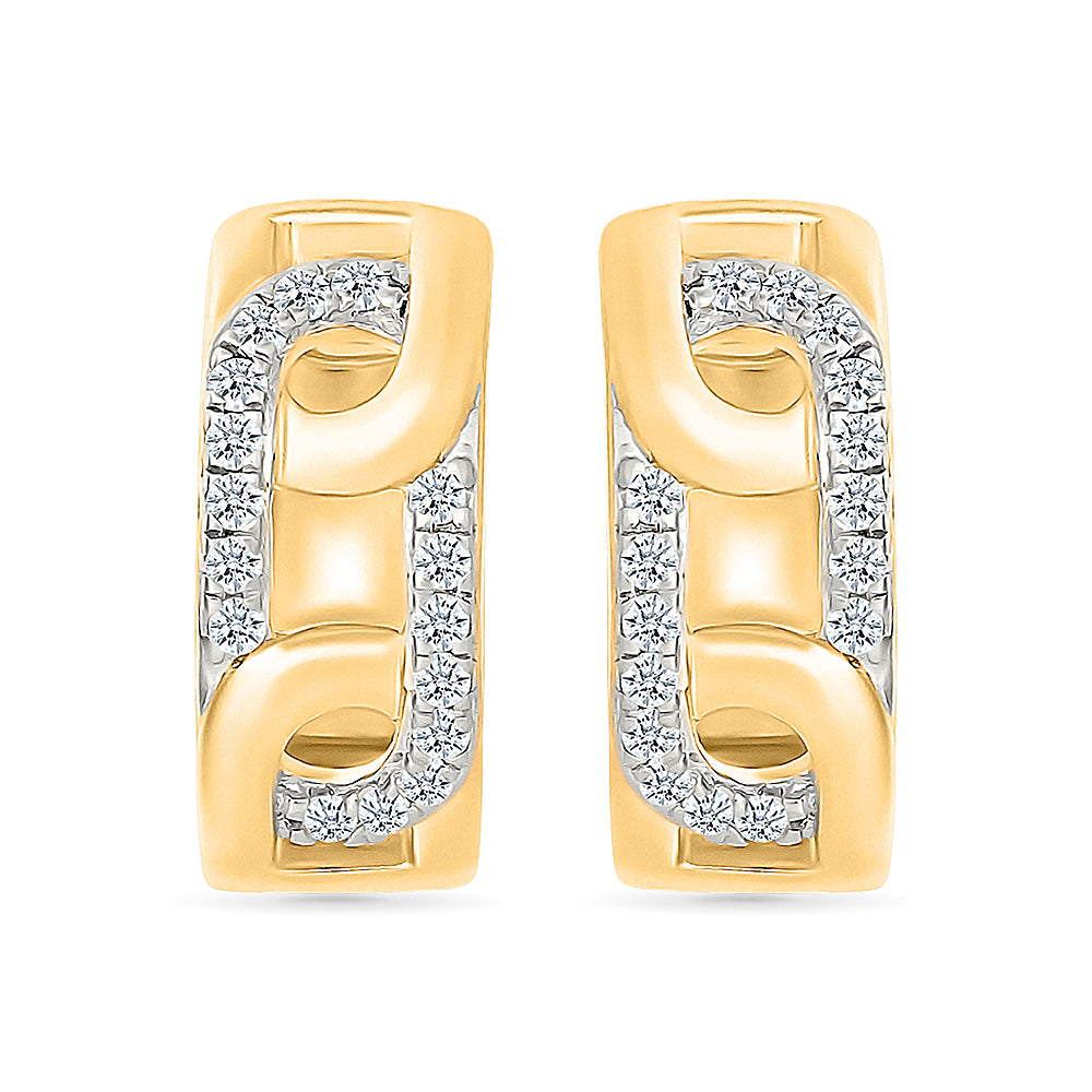 Linked Cluster Diamond Hoop Earrings