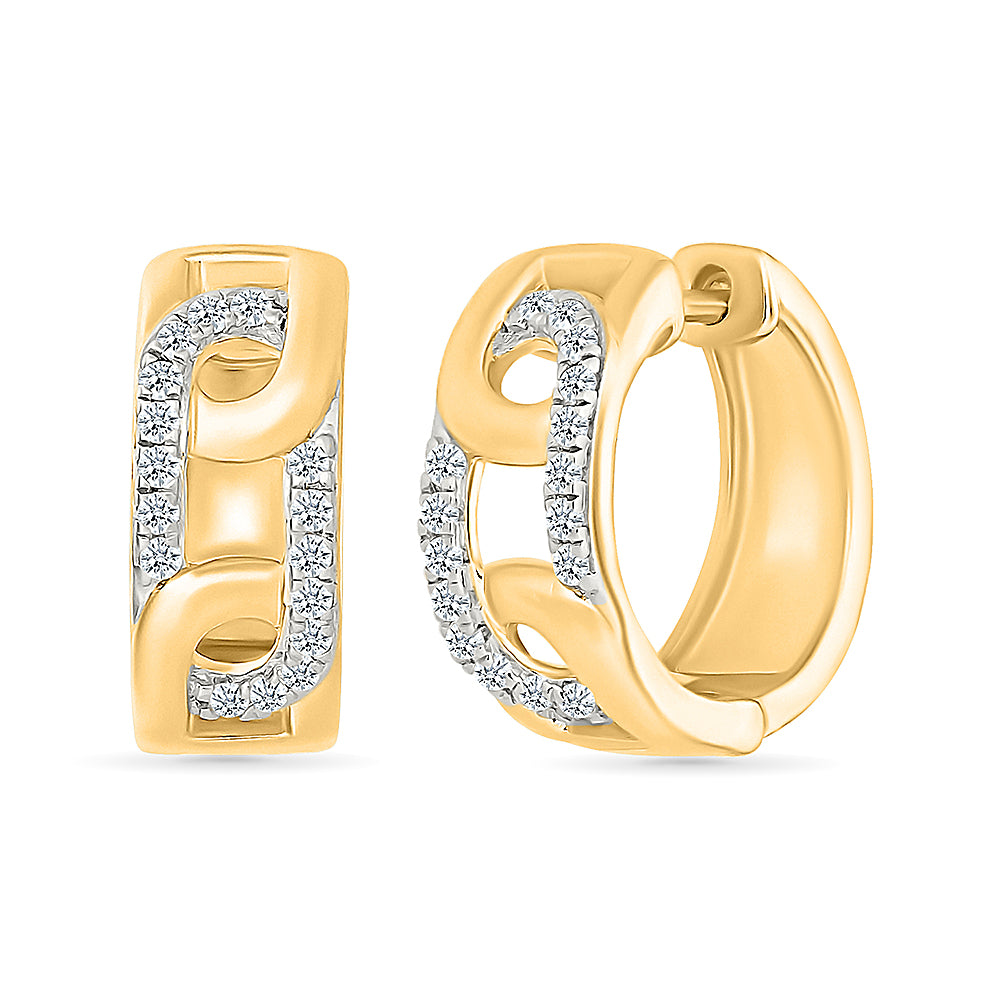 Linked Cluster Diamond Hoop Earrings