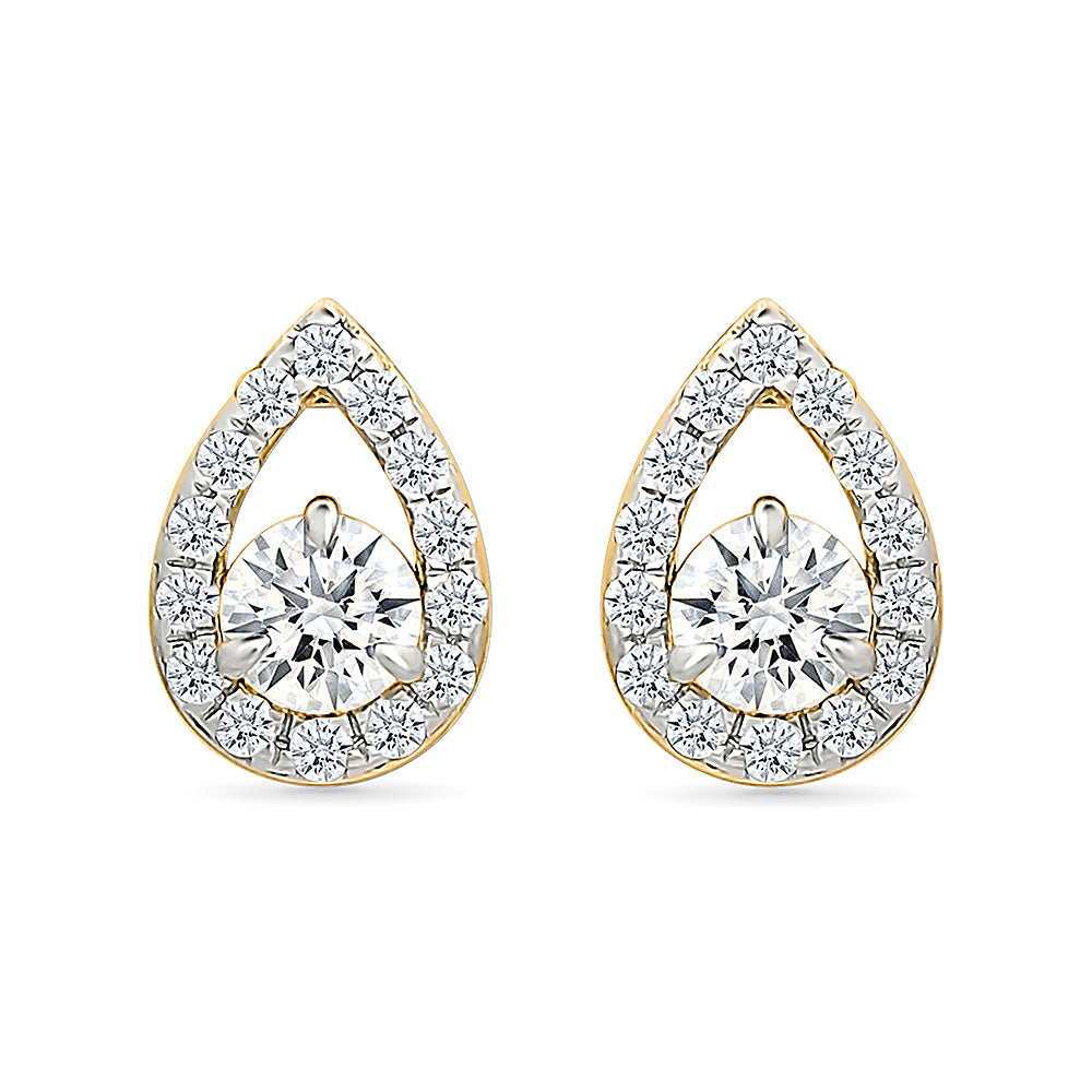 Halo Pear Diamond Earrings