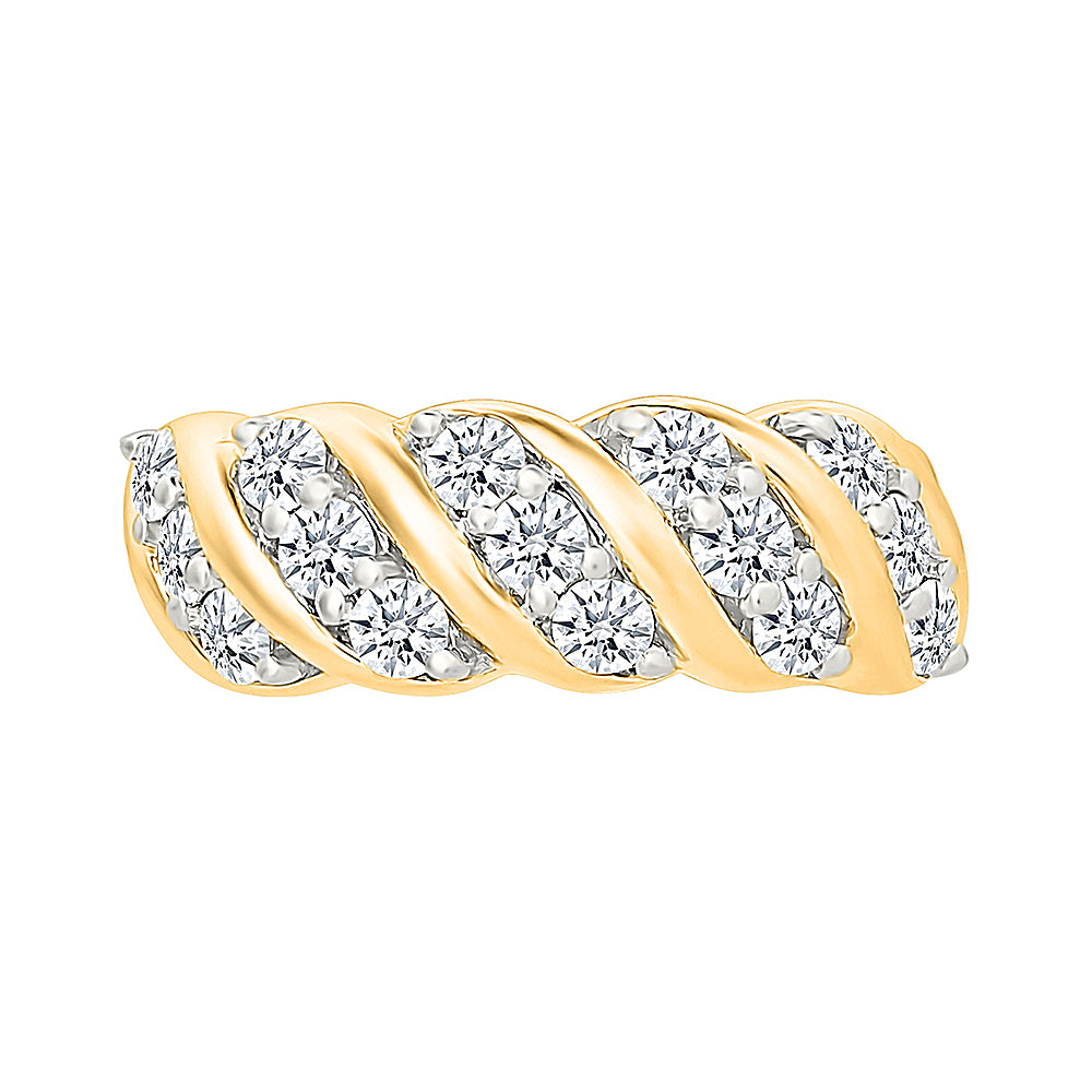 Twirled  Gold & Diamond Diamond Ring