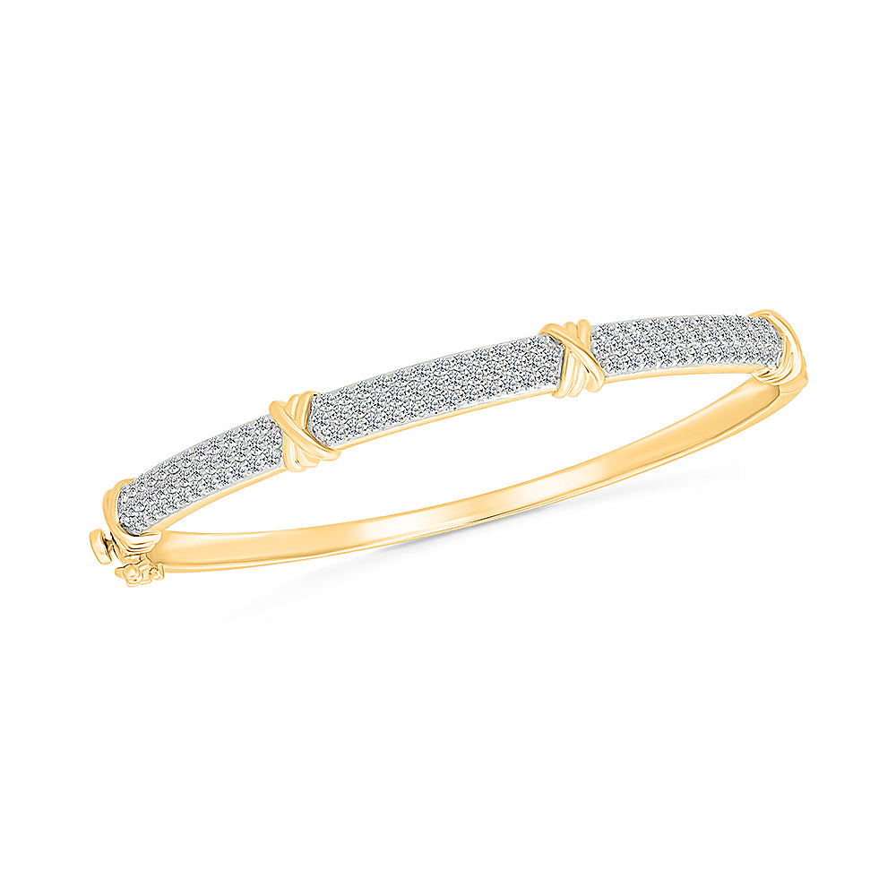 Modern Minimalist Gold & Diamond Bangle